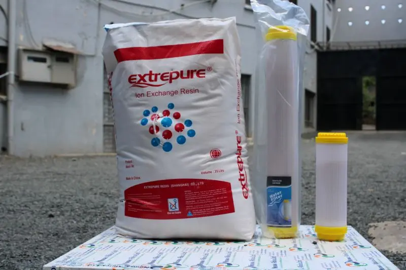 Anion resin bags in storage